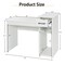 White Computer Desk PC Laptop Table with Drawer and 2-Tier Storage Shelf